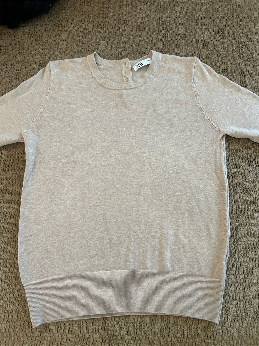 ZARA Crewneck Sweater in Light Beige